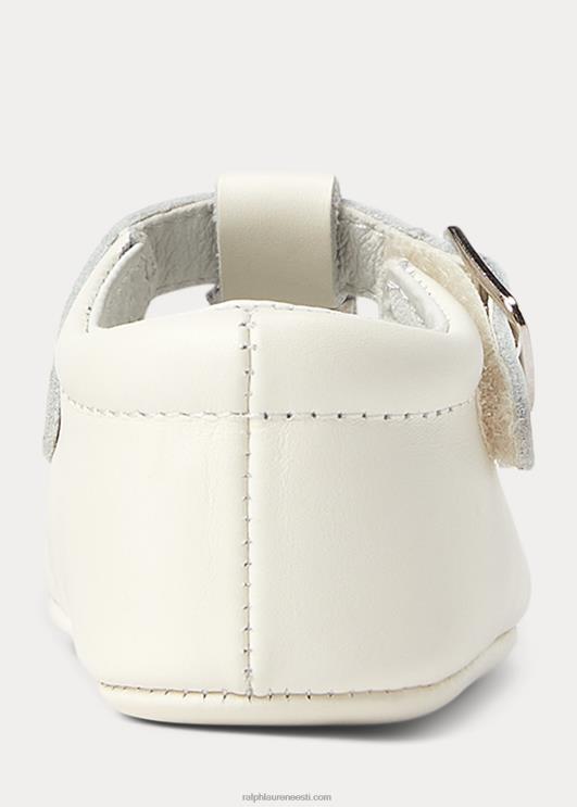 Ralph Lauren beebi laurien nahast t-rihm ez mary jane PR0V8130 pärgamendikreem