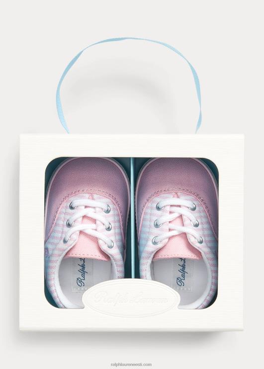 Ralph Lauren beebi Keatoni triibuline lõuendist toss PR0V8121 heleroosad triibud