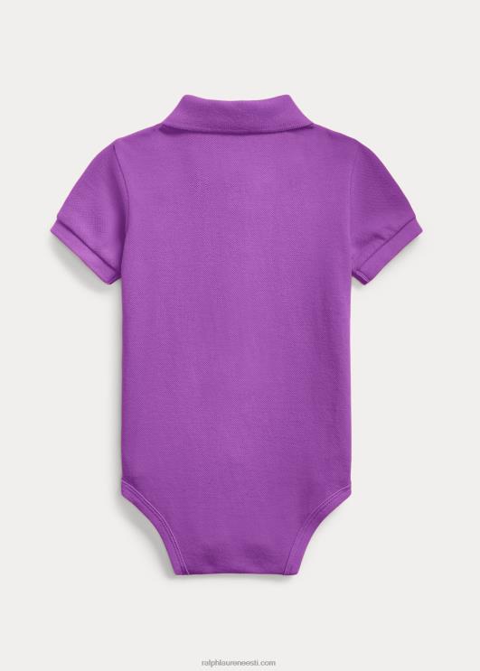 Ralph Lauren beebi puuvillase võrguga polo-body PR0V10007 paloma lilla