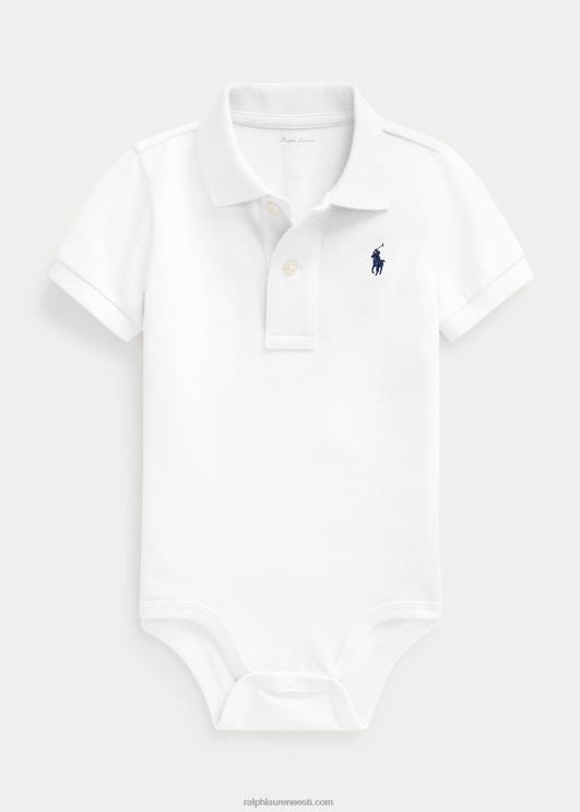 Ralph Lauren beebi puuvillase võrguga polo-body PR0V10010 valge