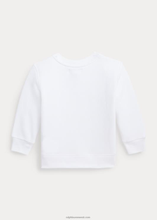 Ralph Lauren beebi logoga lipsuvärvi prindiga fliisist dressipluus PR0V8305 valge