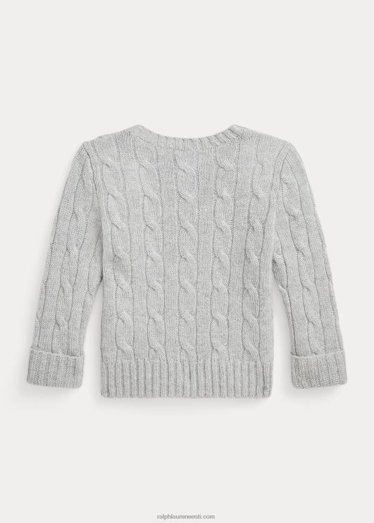 Ralph Lauren beebi ikooniline kaabliga kootud kašmiirkampsun PR0V7994 keskmine hall kanarbik