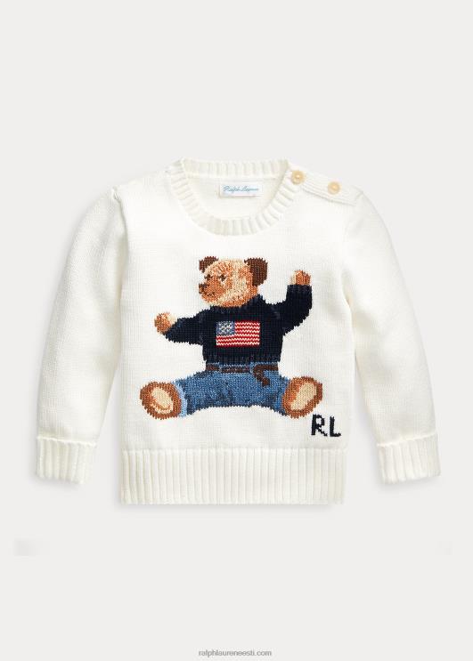 Ralph Lauren beebi istuv karu puuvillane kampsun PR0V7987 nevis