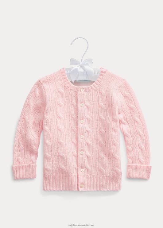 Ralph Lauren beebi kaabliga kootud kašmiirkardigan PR0V8004 hommikune roosa