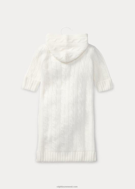 Ralph Lauren beebi kaabliga kootud kašmiirpukk PR0V7755 soe valge