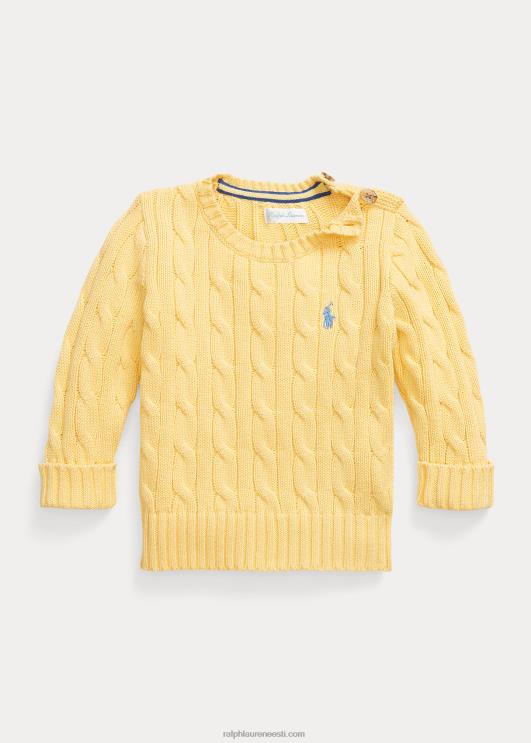 Ralph Lauren beebi kaabliga kootud puuvillane kampsun PR0V8314 maisi kollane