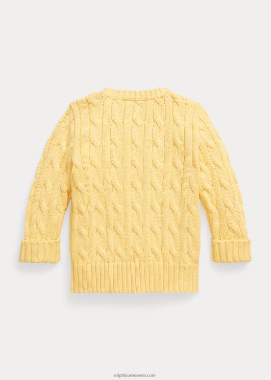 Ralph Lauren beebi kaabliga kootud puuvillane kampsun PR0V8314 maisi kollane