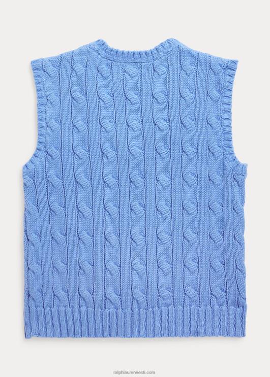 Ralph Lauren beebi kaabliga kootud puuvillane kampsunvest PR0V8324 sadamasaar sinine