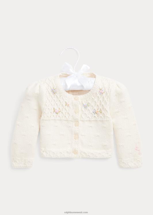 Ralph Lauren beebi lilleline puuvillane kardigan PR0V8011 klubimaja kreem