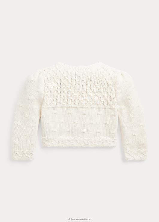 Ralph Lauren beebi lilleline puuvillane kardigan PR0V8011 klubimaja kreem