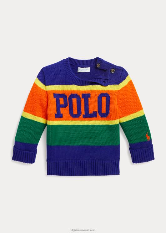 Ralph Lauren beebi logoga triibuline puuvillane kampsun PR0V8316 linna kuninglik multi