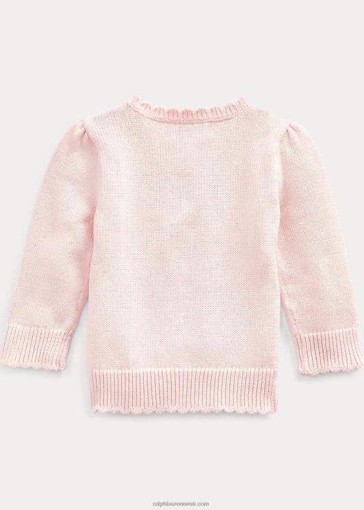 Ralph Lauren beebi puuvillane polo karu kampsun PR0V7990 akaatsia roosa