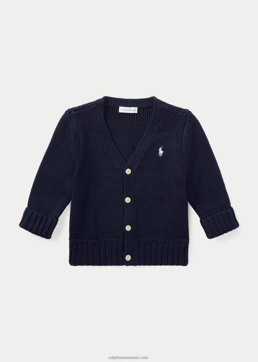 Ralph Lauren beebi puuvillane v-kaelusega kardigan PR0V7993 rafineeritud merevägi