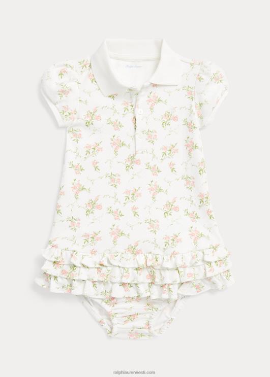 Ralph Lauren beebi lilleline puuvillane polokleit & bloomer PR0V7846 unusta mind mitte lilleline