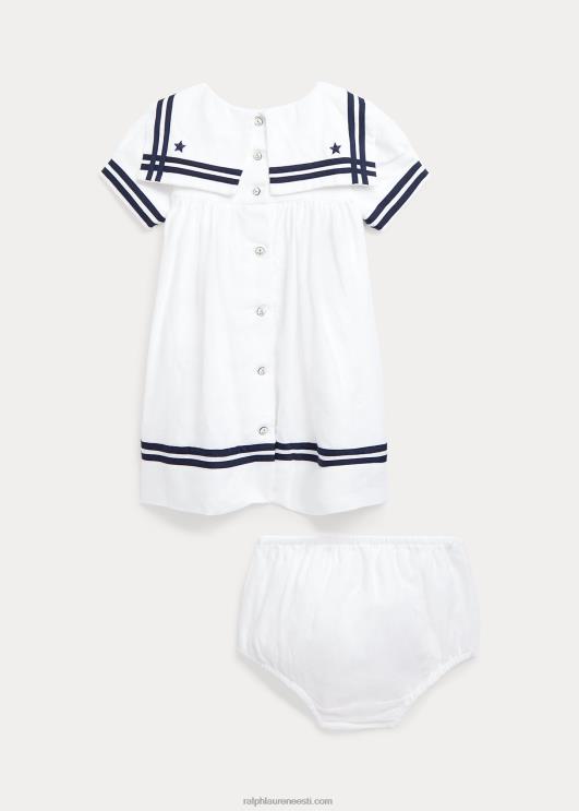 Ralph Lauren beebi mereline linane kleit & bloomer PR0V7868 valge