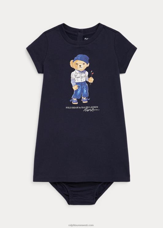 Ralph Lauren beebi polo bear puuvillane t-kleit & bloomer PR0V8234 jahimeeste merevägi