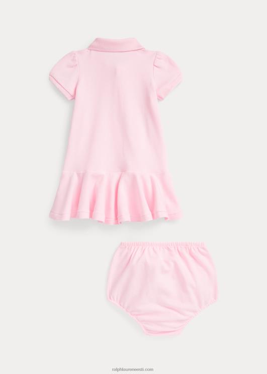 Ralph Lauren beebi puuvillasest võrgust polokleit PR0V8223 karmeli roosa