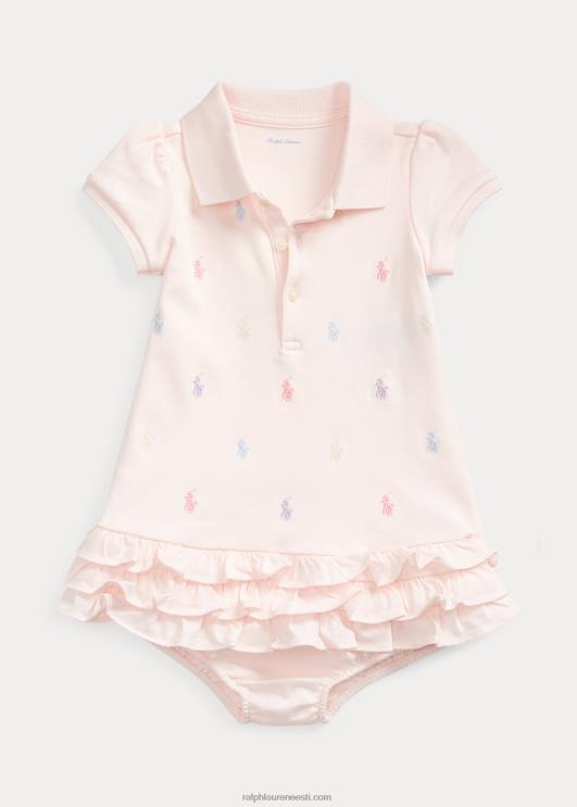 Ralph Lauren beebi volangidega polokleit & bloomer PR0V7836 õrn roosa
