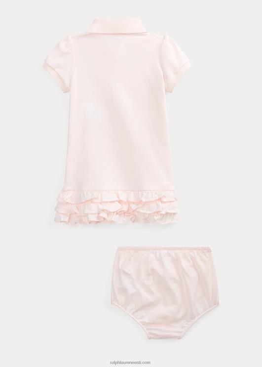 Ralph Lauren beebi volangidega polokleit & bloomer PR0V7844 õrn roosa