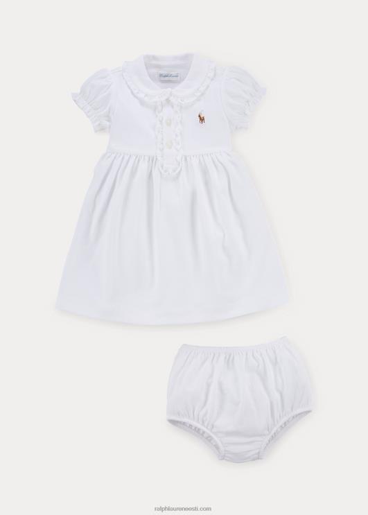 Ralph Lauren beebi volangidega polokleit & bloomer PR0V7864 valge