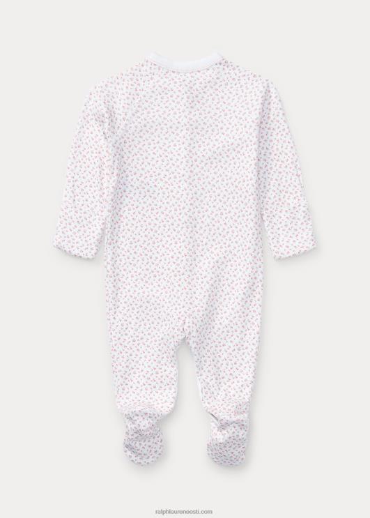 Ralph Lauren beebi lilleline puuvillase jalaga kombinesoon PR0V7721 valge multi