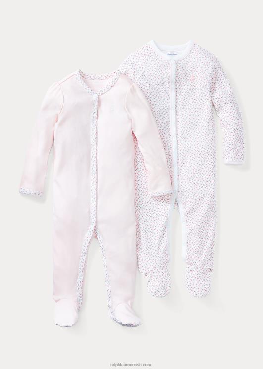 Ralph Lauren beebi lilleline puuvillase jalaga kombinesoon PR0V7721 valge multi