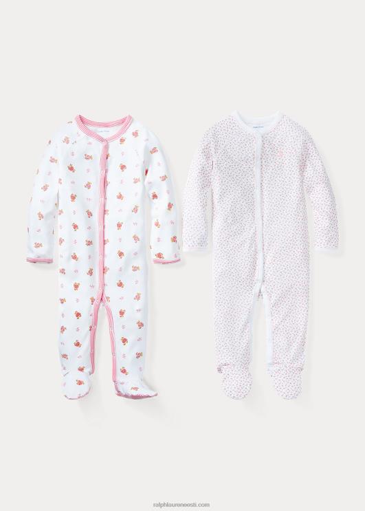 Ralph Lauren beebi lilleline puuvillase jalaga kombinesoon PR0V7721 valge multi