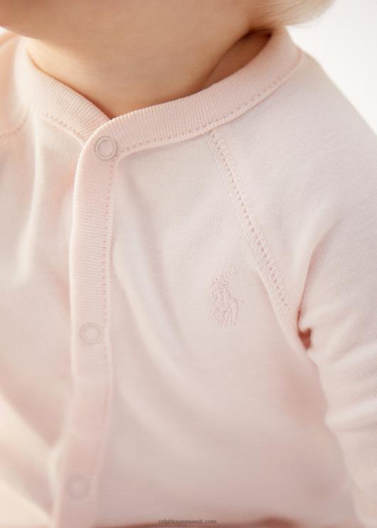 Ralph Lauren beebi orgaanilisest puuvillast jalaga kombinesoon PR0V7717 õrn roosa