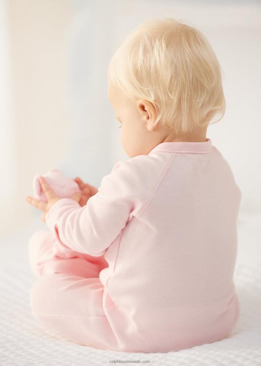 Ralph Lauren beebi orgaanilisest puuvillast jalaga kombinesoon PR0V7717 õrn roosa