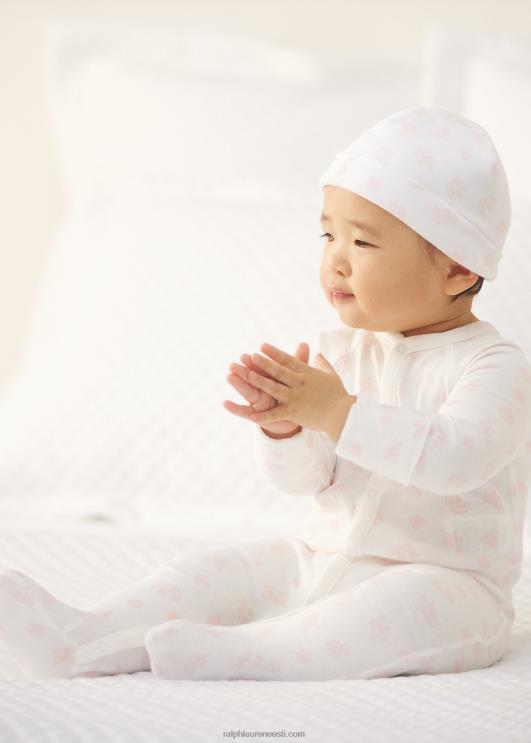 Ralph Lauren beebi orgaanilisest puuvillast jalaga kombinesoon PR0V7729 roosa multi