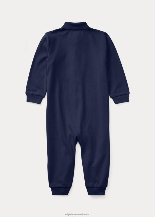 Ralph Lauren beebi pehme puuvillane polo kombinesoon PR0V7708 rafineeritud merevägi