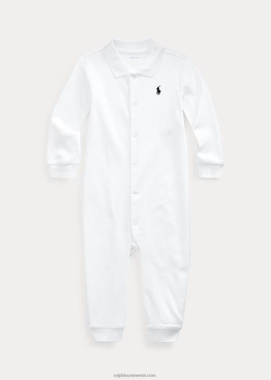 Ralph Lauren beebi pehme puuvillane polo kombinesoon PR0V7709 valge