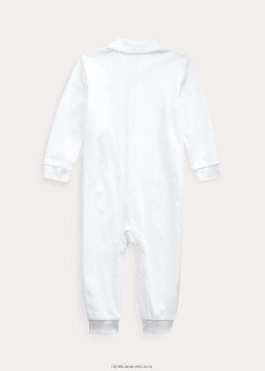 Ralph Lauren beebi pehme puuvillane polo kombinesoon PR0V7709 valge