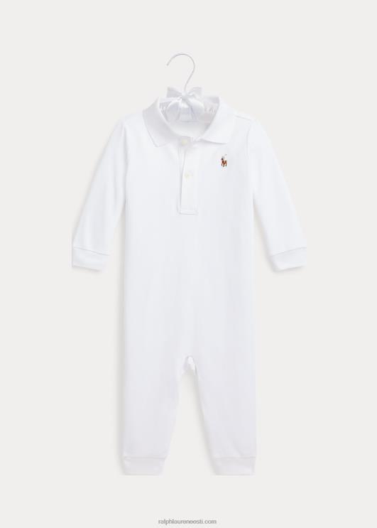 Ralph Lauren beebi pehme puuvillane polo kombinesoon PR0V7740 valge