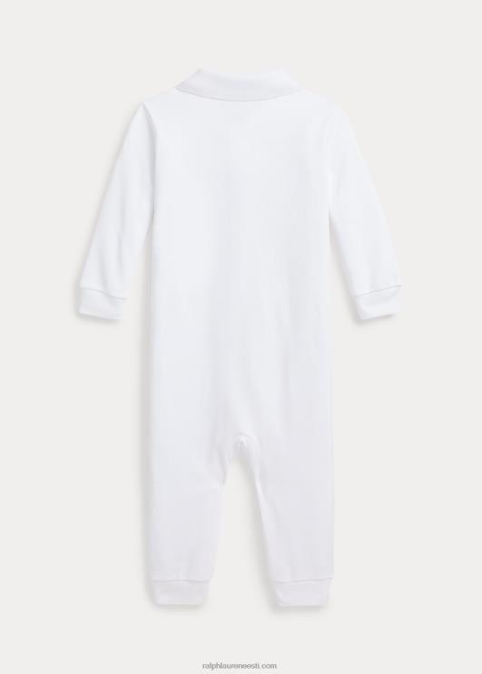 Ralph Lauren beebi pehme puuvillane polo kombinesoon PR0V7740 valge