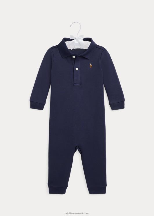 Ralph Lauren beebi pehme puuvillane polo kombinesoon PR0V7741 rafineeritud merevägi