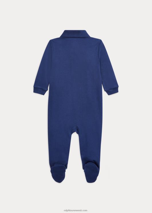 Ralph Lauren beebi polo karu pehme puuvillase jalaga kombinesoon PR0V7725 rafineeritud merevägi