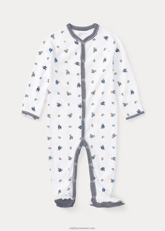 Ralph Lauren beebi polo karu puuvillase jalaga kombinesoon PR0V7712 valge multi/rafineeritud merevägi