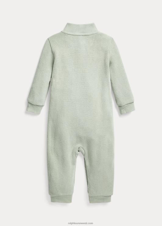 Ralph Lauren beebi prantsuse ribiga puuvillane kombinesoon PR0V10044 heleroheline