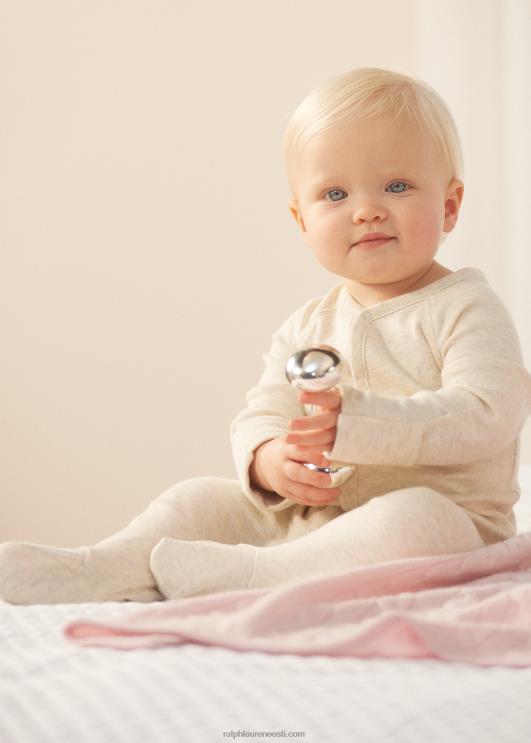 Ralph Lauren beebi puuvillane interlock jalaga kombinesoon PR0V10014 kaerahelbed kanarbik