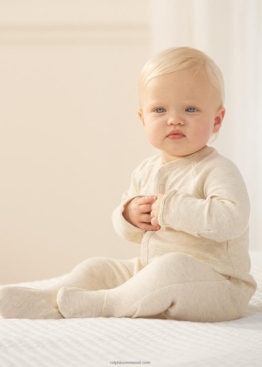 Ralph Lauren beebi puuvillane interlock jalaga kombinesoon PR0V10014 kaerahelbed kanarbik