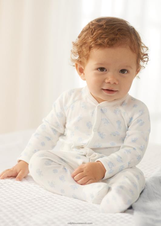 Ralph Lauren beebi puuvillane interlock jalaga kombinesoon PR0V7722 sinine multi