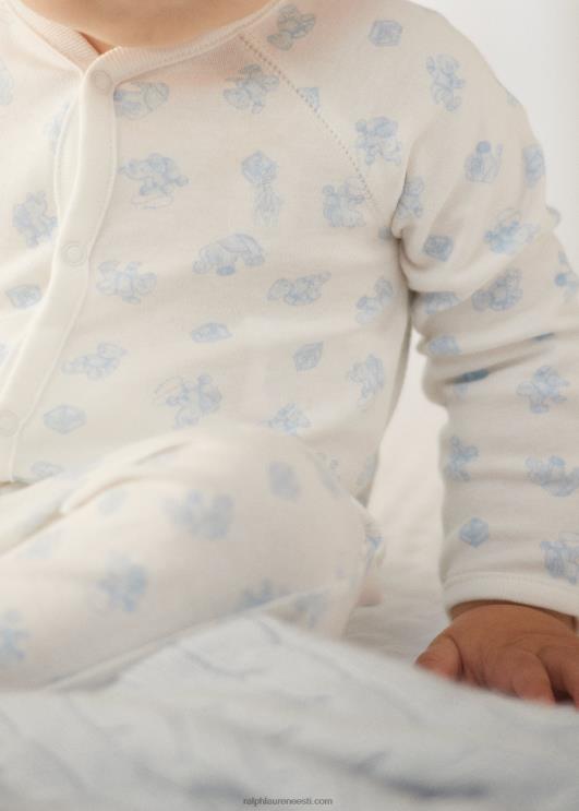 Ralph Lauren beebi puuvillane interlock jalaga kombinesoon PR0V7722 sinine multi