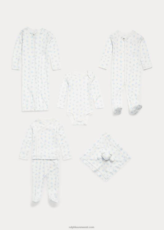 Ralph Lauren beebi puuvillane interlock jalaga kombinesoon PR0V7722 sinine multi