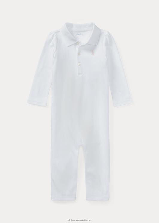 Ralph Lauren beebi puuvillane interlock polo kombinesoon PR0V7710 valge