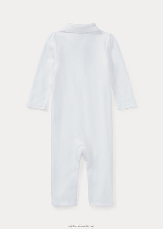 Ralph Lauren beebi puuvillane interlock polo kombinesoon PR0V7710 valge