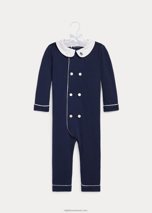 Ralph Lauren beebi puuvillane kaherealine kombinesoon PR0V7743 rfd nvy