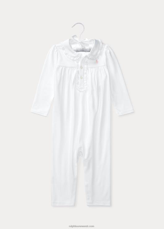 Ralph Lauren beebi puuvillane polo kombinesoon PR0V7749 valge