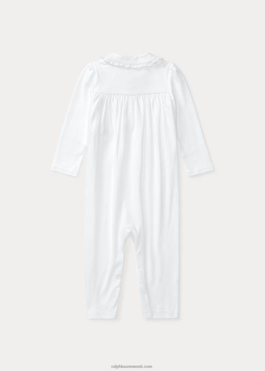 Ralph Lauren beebi puuvillane polo kombinesoon PR0V7749 valge