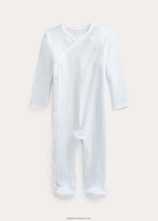 Ralph Lauren beebi triibuline puuvillase jalaga kombinesoon PR0V7716 berüll sinine/valge